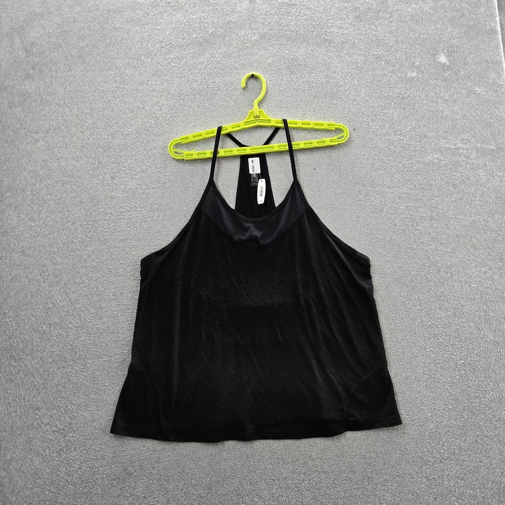 Adore Me Women Tank Top 0X Black Nylon Polyester Scoop Neck Sleeveless NWT